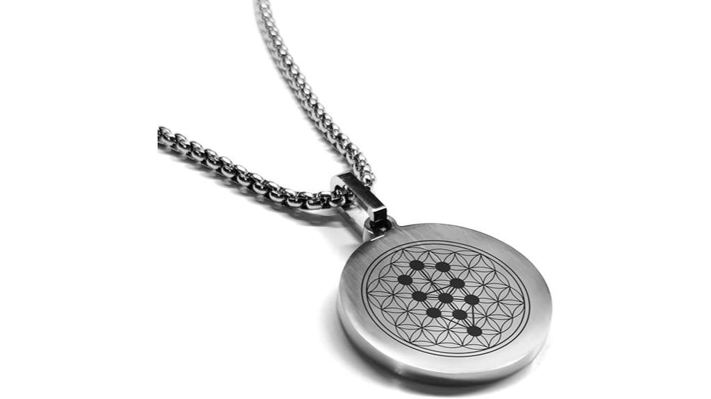 stainless sacred geometry pendant