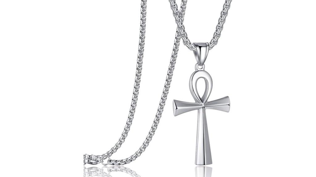 stainless steel ankh necklace