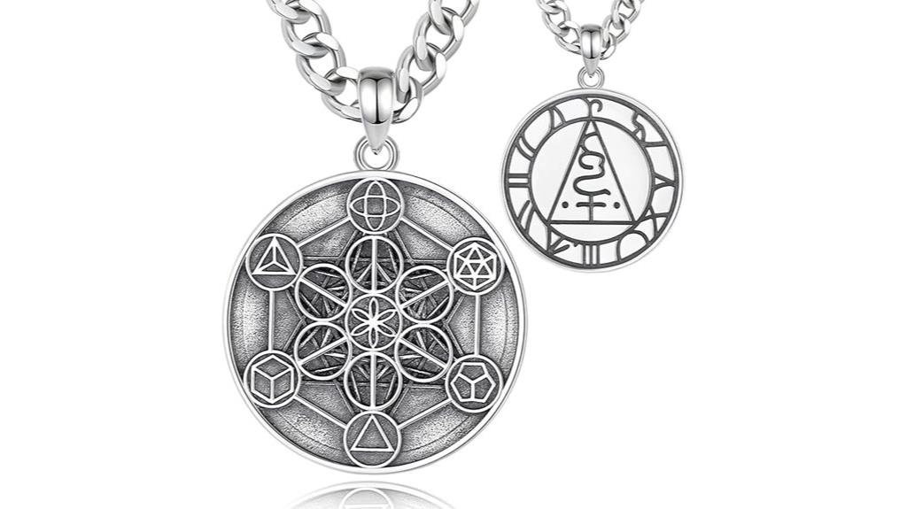 sterling silver metatron necklace