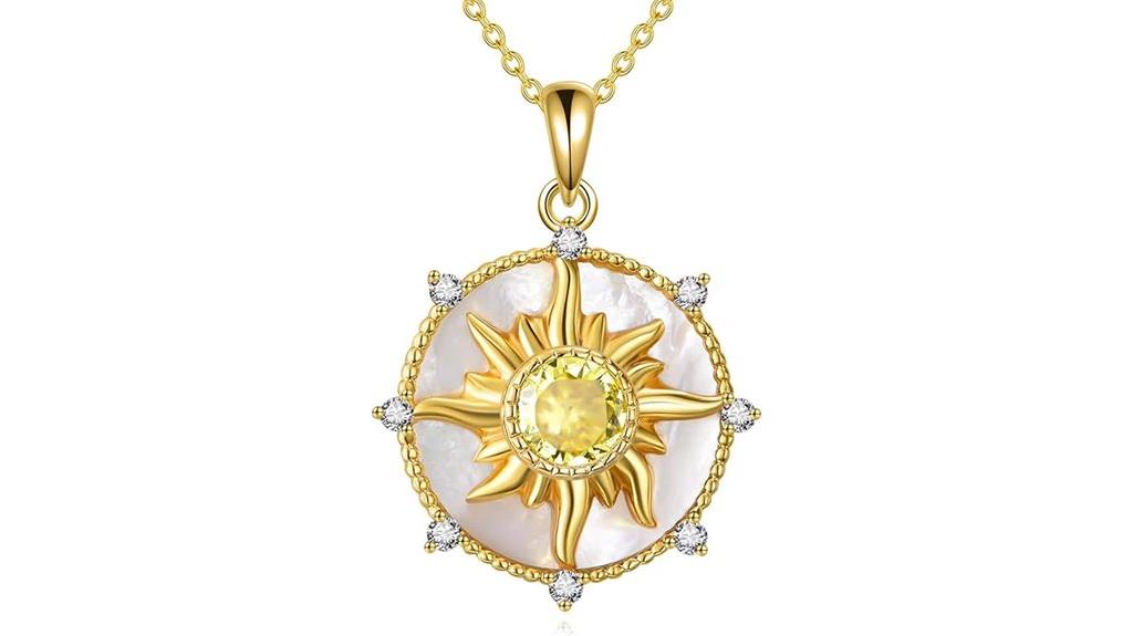 sun moon abalone necklace