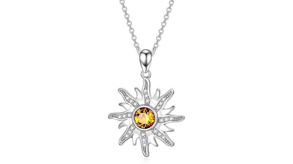 sun moon birthstone necklace