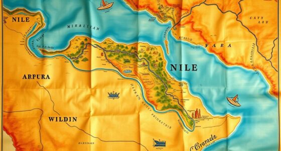 top nile river map posters
