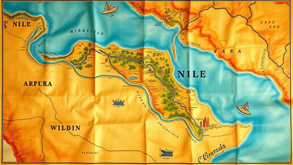 top nile river map posters