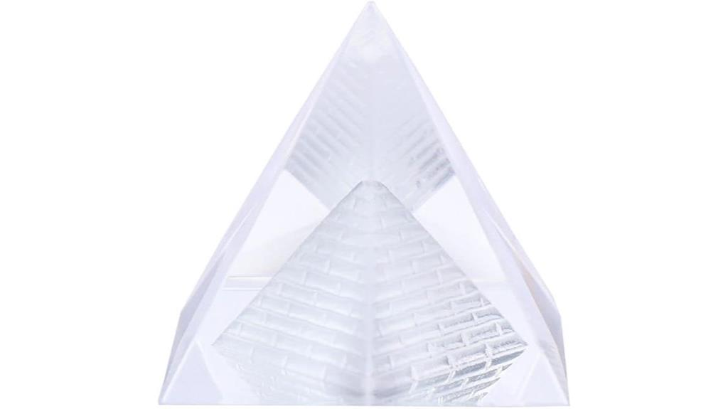transparent crystal pyramid figurine