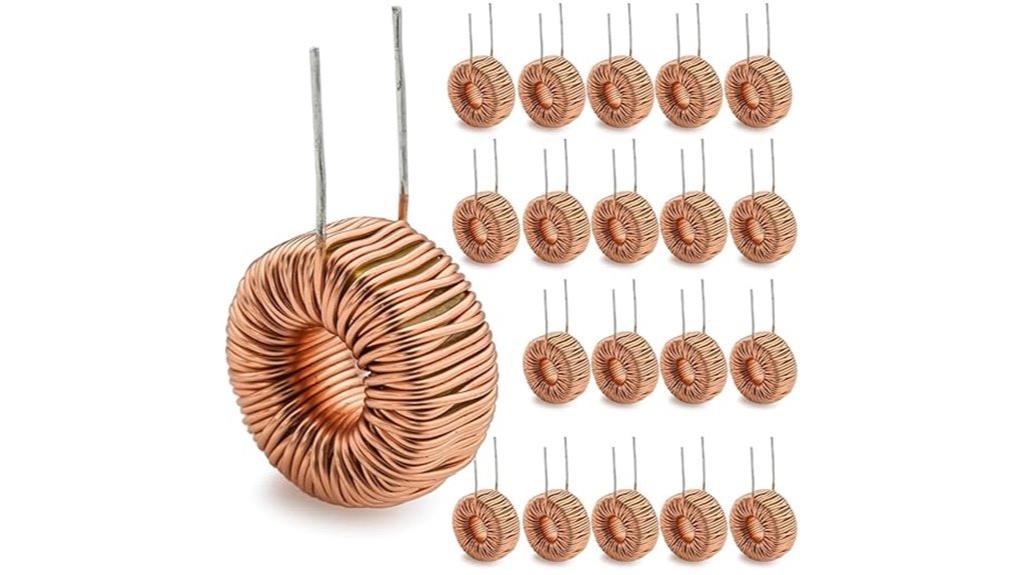 twenty copper toroid inductors
