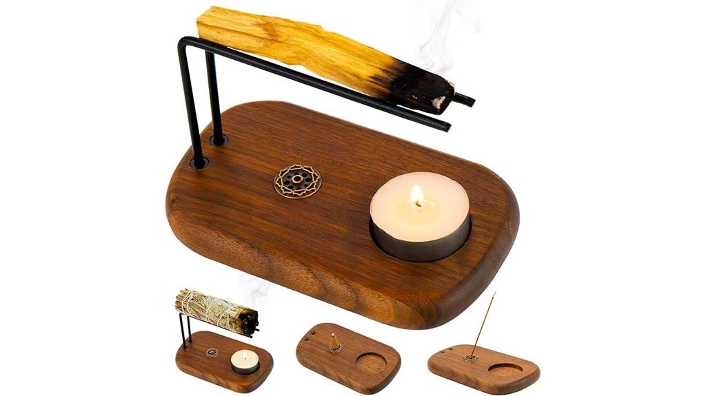 walnut wood incense holder