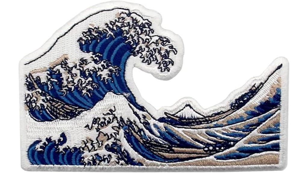 wave kanagawa iron patch