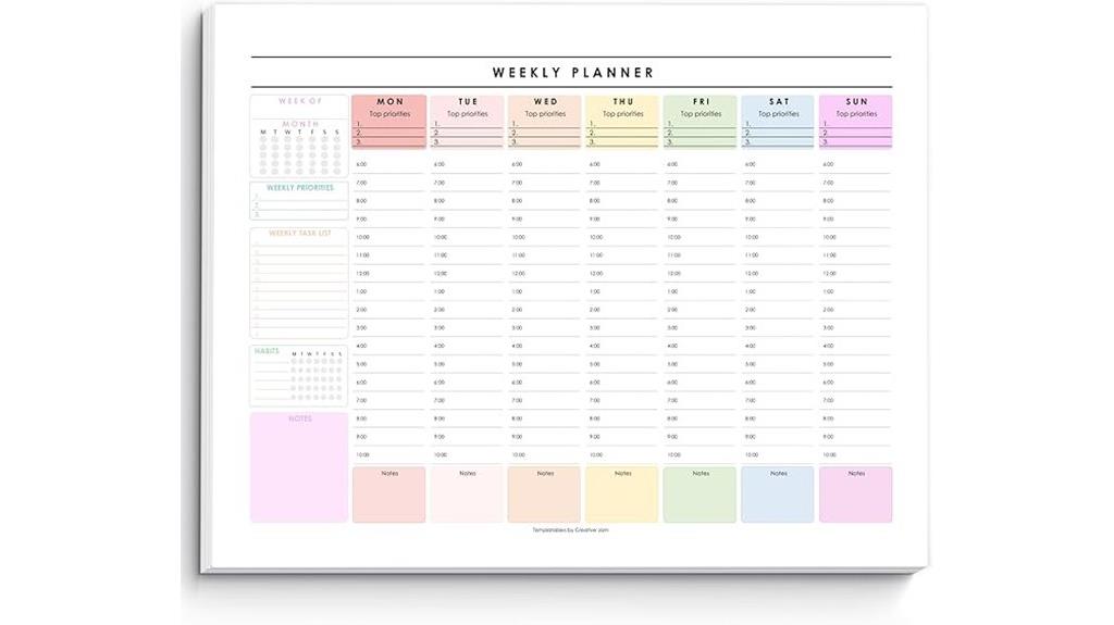 weekly daily planner notepad