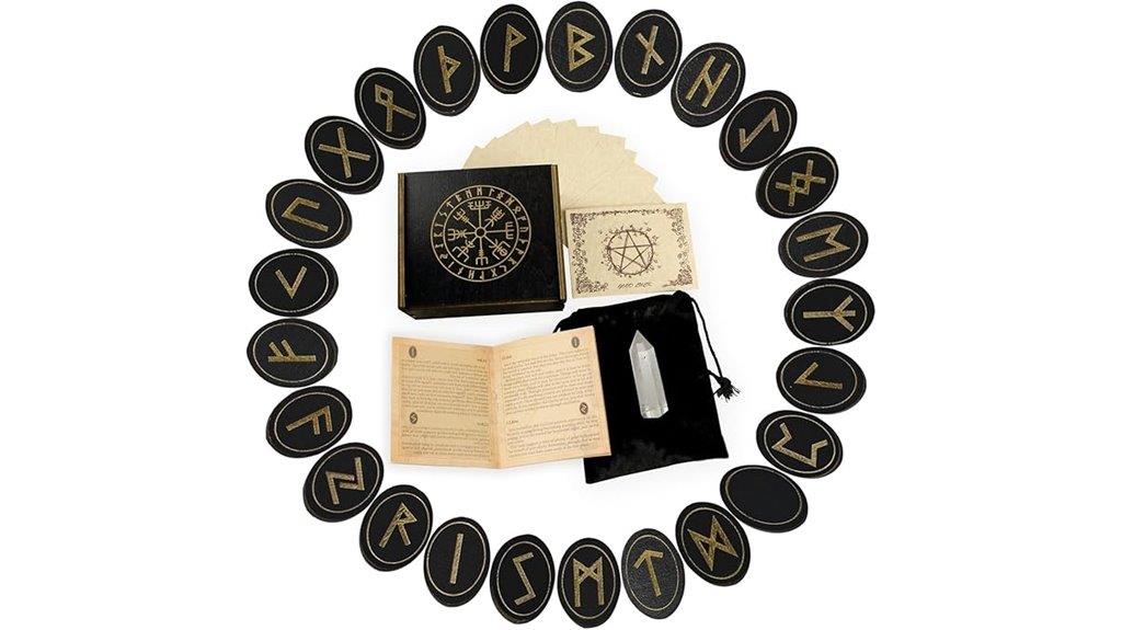 wooden runes set with guide