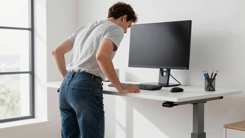 adjust desk for proper ergonomics