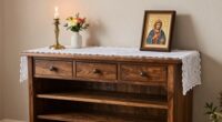 altar table height storage placement