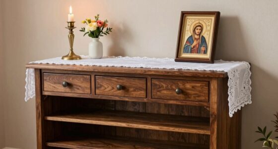 altar table height storage placement