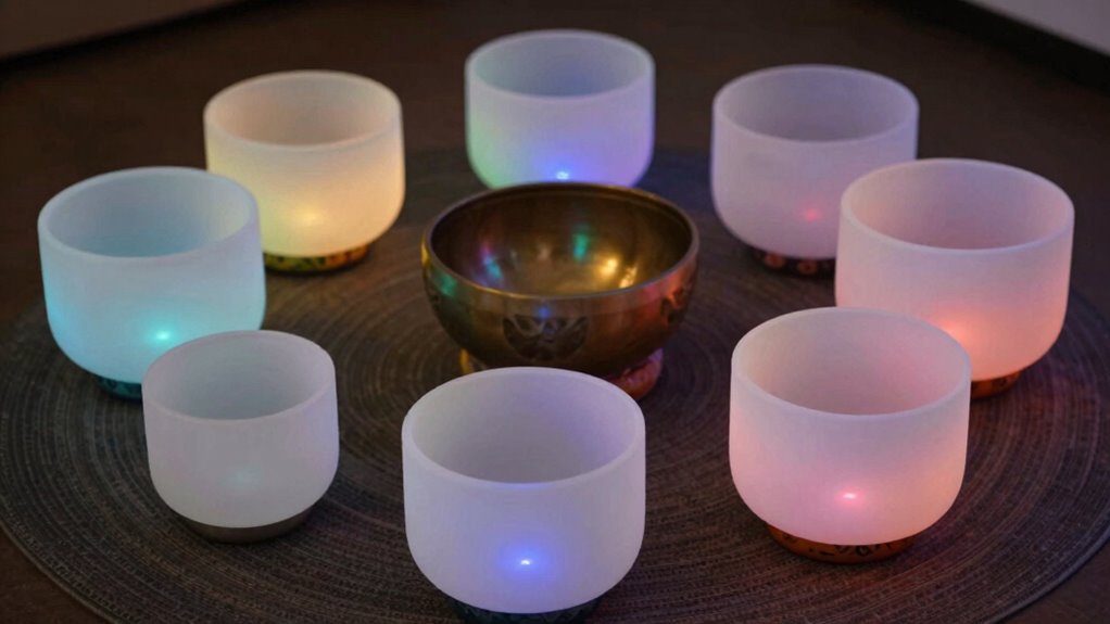 matching crystal bowls to chakras