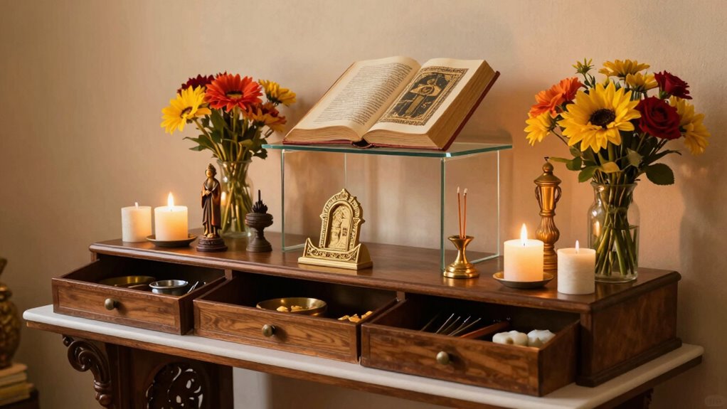 organize altar items thoughtfully