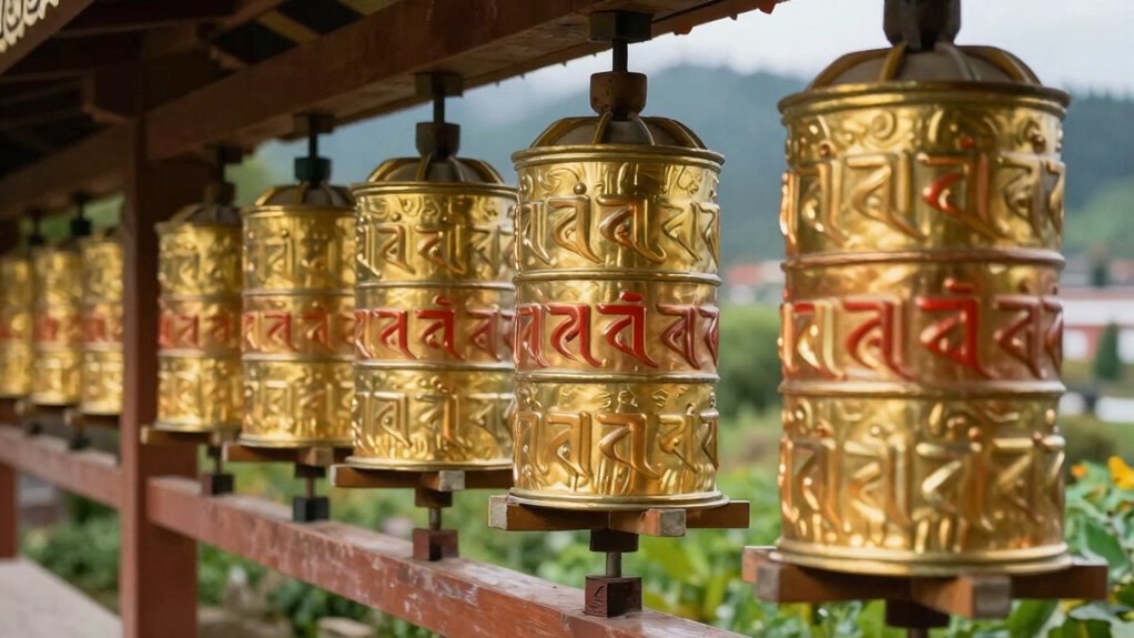 spinning prayer wheels symbolize devotion