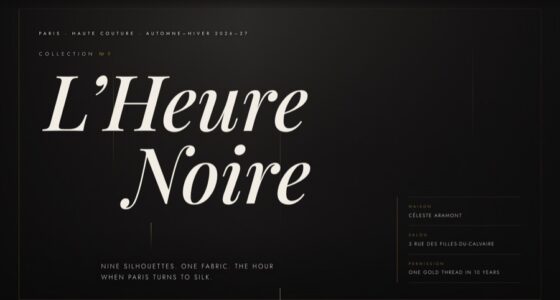 MAISON NOIRE — Collection № 9 · L’Heure Noire — Shader-Driven Fabric (FABLE/175, room 13)