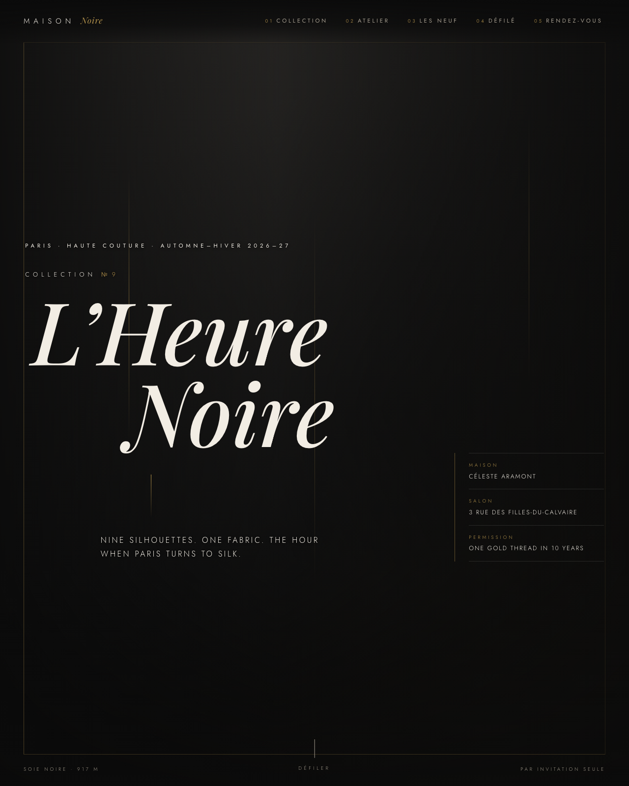 Live view of MAISON NOIRE — Collection № 9 · L’Heure Noire