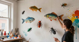 Veks Van Hillik Suspends Fish, Insects, and Other Objects in Surreal Murals