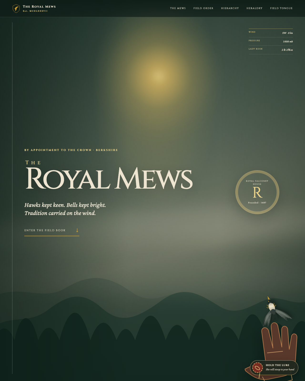 Live view of The Royal Mews — Falconry House, Est. 1487