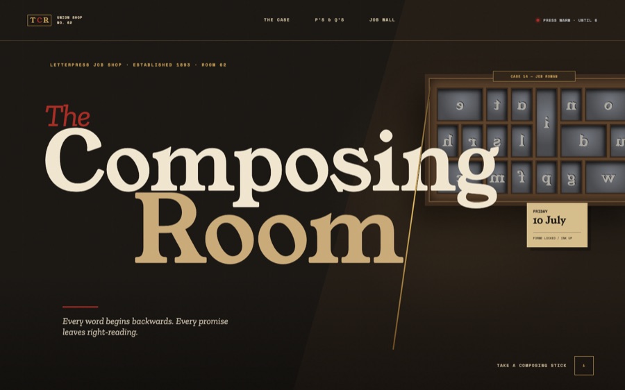 The Composing Room — Letterpress Job Shop, Est. 1893