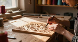 Nosheen Iqbal Translates Islamic Ornament Into Meticulous Wood-and-Thread Patterns