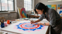 At A ‘Molecular Level,’ Mu Pan Composes Meticulous Mandalas In Acrylic