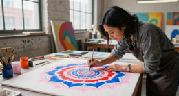 At A ‘Molecular Level,’ Mu Pan Composes Meticulous Mandalas In Acrylic
