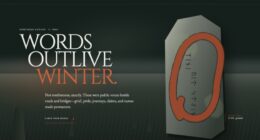 The Runestone Field — Carve Words Into Winter — SVG Carving Animation (FABLE/175, room 81)
