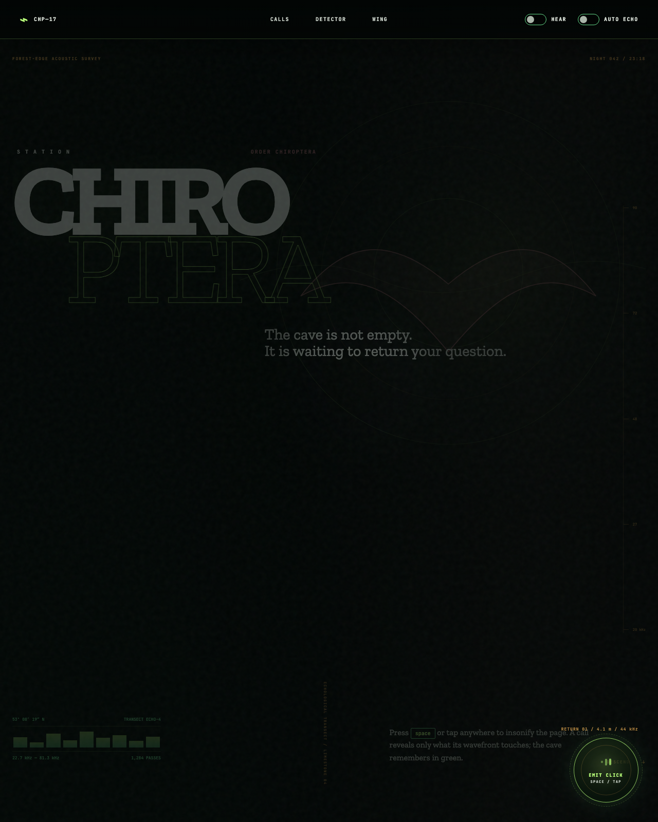 Live view of Station Chiroptera — Read the Dark by Echo