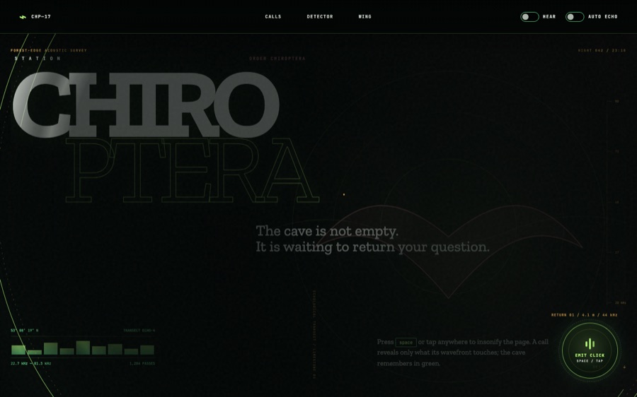 Station Chiroptera — Read the Dark by Echo — Echolocation reveal masking