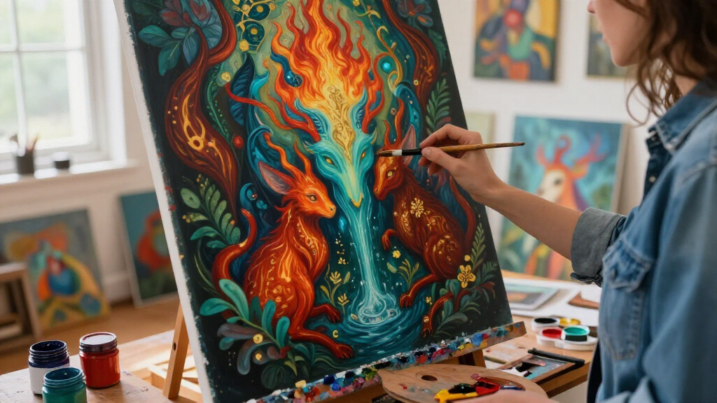 Fantastical, Elemental Hybrids Persevere In Jon Ching’s Metaphysical Paintings
