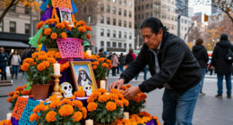 Giant Ofrenda Arrives In Manhattan Ahead Of Día De Muertos