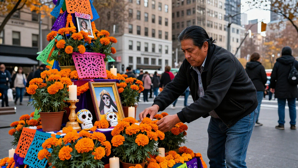 Giant Ofrenda Arrives In Manhattan Ahead Of Día De Muertos