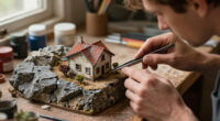 Precarious Dwellings Perch Atop Rocks In Simon Laveuve’s 1/35-Scale Miniatures