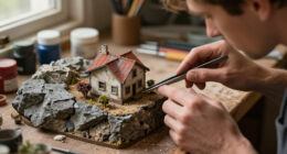 Precarious Dwellings Perch Atop Rocks In Simon Laveuve’s 1/35-Scale Miniatures